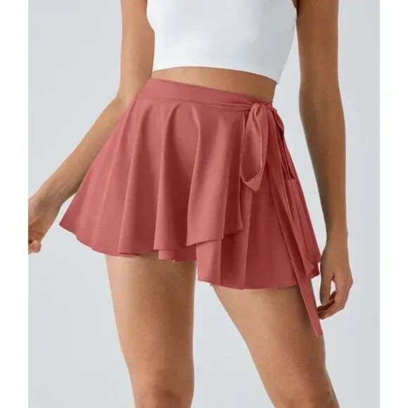 Halara Breezeful High Waisted 2-In-1 Mini Flare Skort w/Side Pocket Size L - Picture 3 of 4